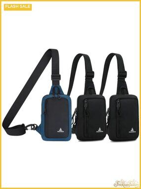 Pack of 3 Crossbody Sling Bags Nylon Water Resistant Dual Pocket Unisex